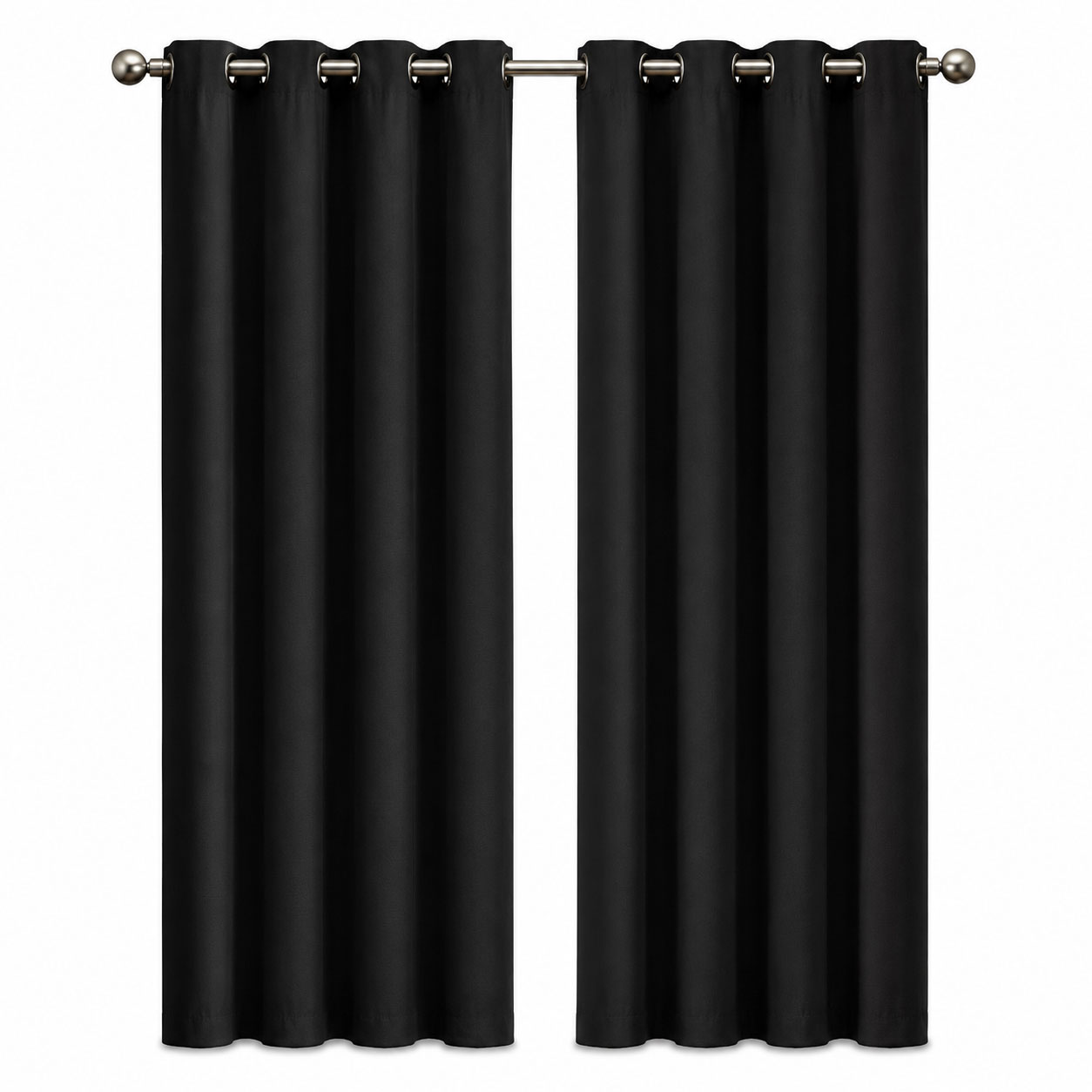 Blockout Curtains Eyelet Matte Black