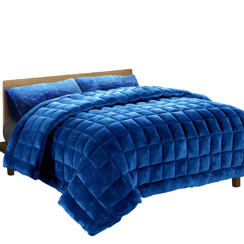 Quilt Faux Mink 500gsm Navy