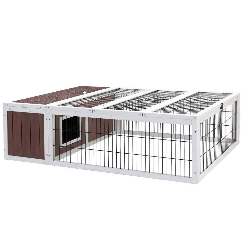 Rabbit Bunny Chicken Chook Coop House 124cm