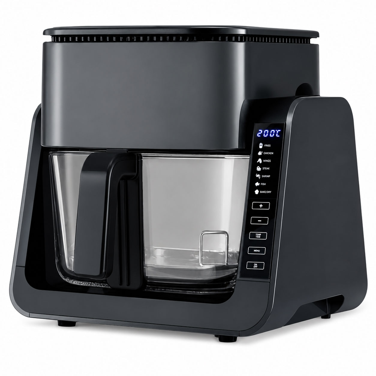 5.5L Air Fryer 1500W BBQ Grill Combo Black