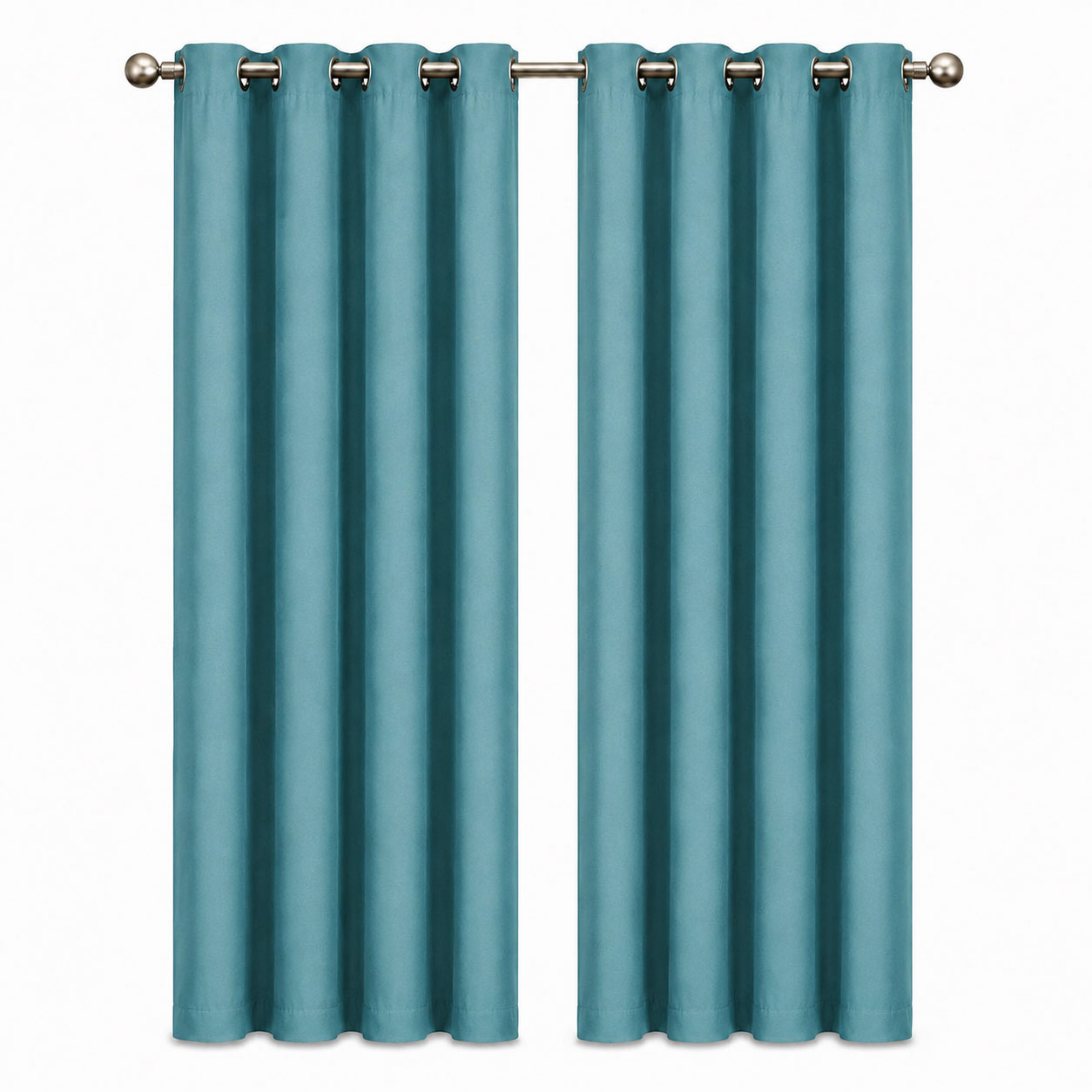 Blockout Curtains Eyelet Matte Aqua