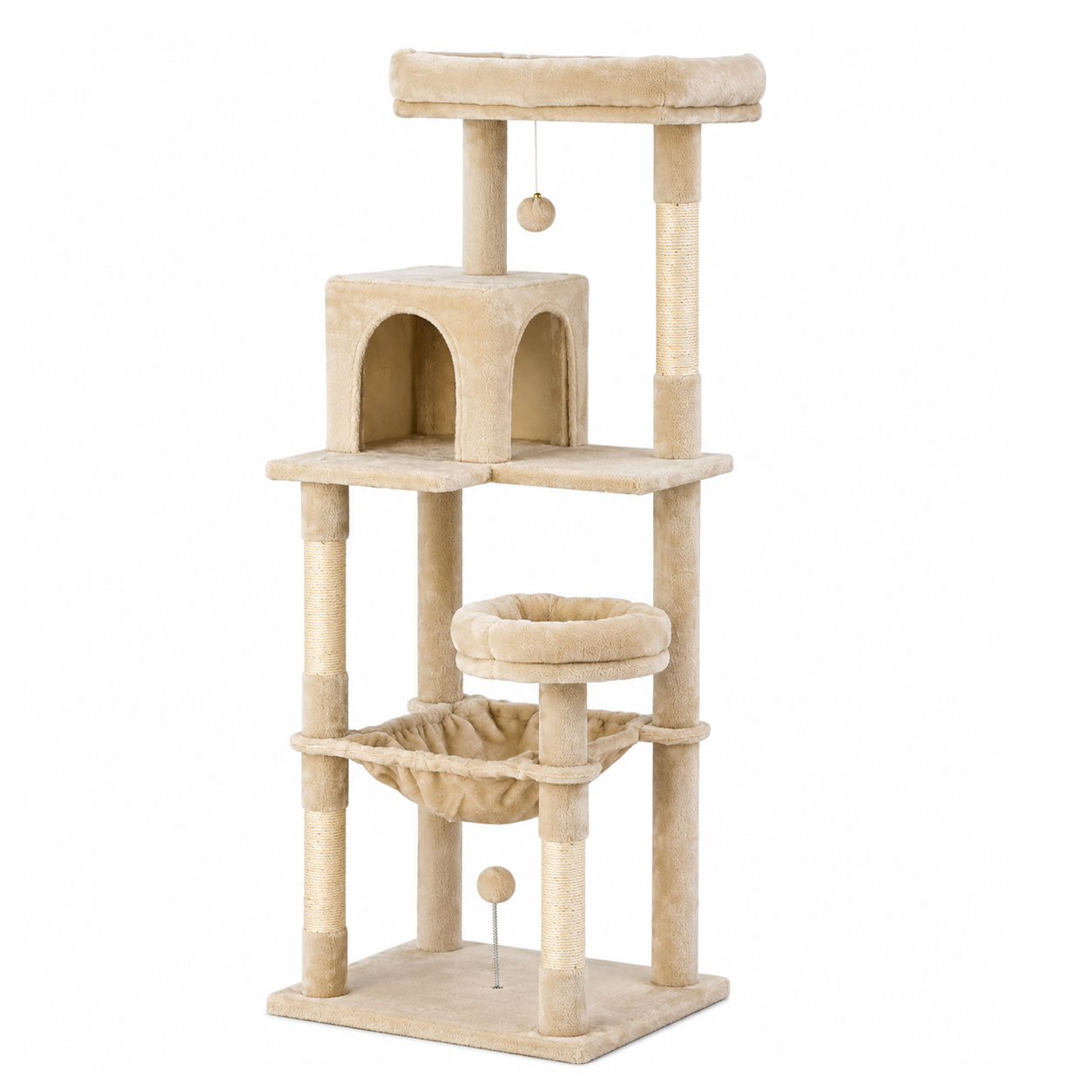 Cat Kitten Toy 143cm Scratching Tree Beige