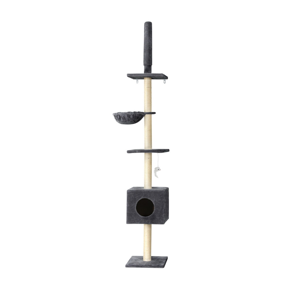 Cat Kitten Toy 260cm Floor to Ceiling Scratching Tree Dark Grey