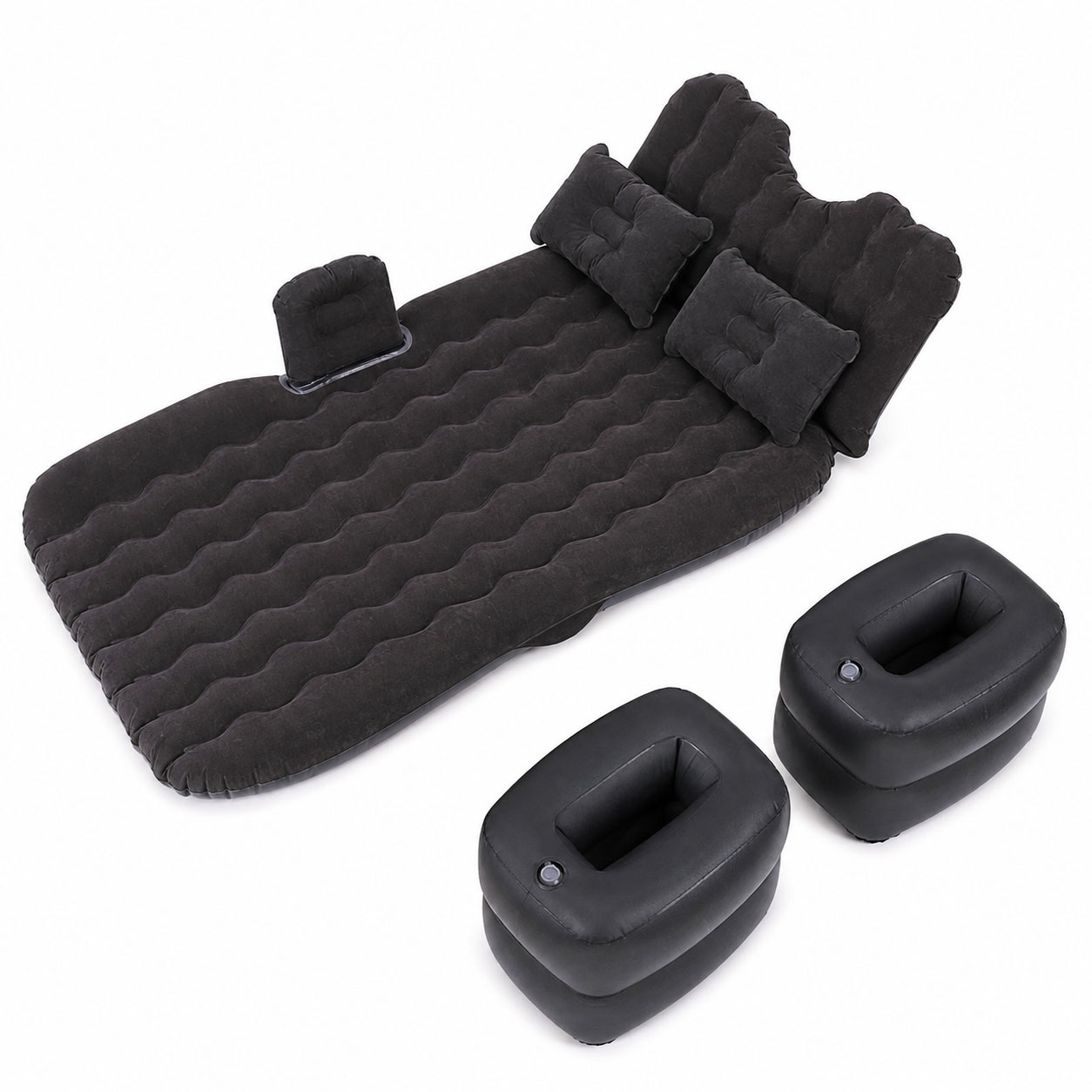 SUV Car Air Mattress Single Inflatable Camping Bed with Electric Pump Black