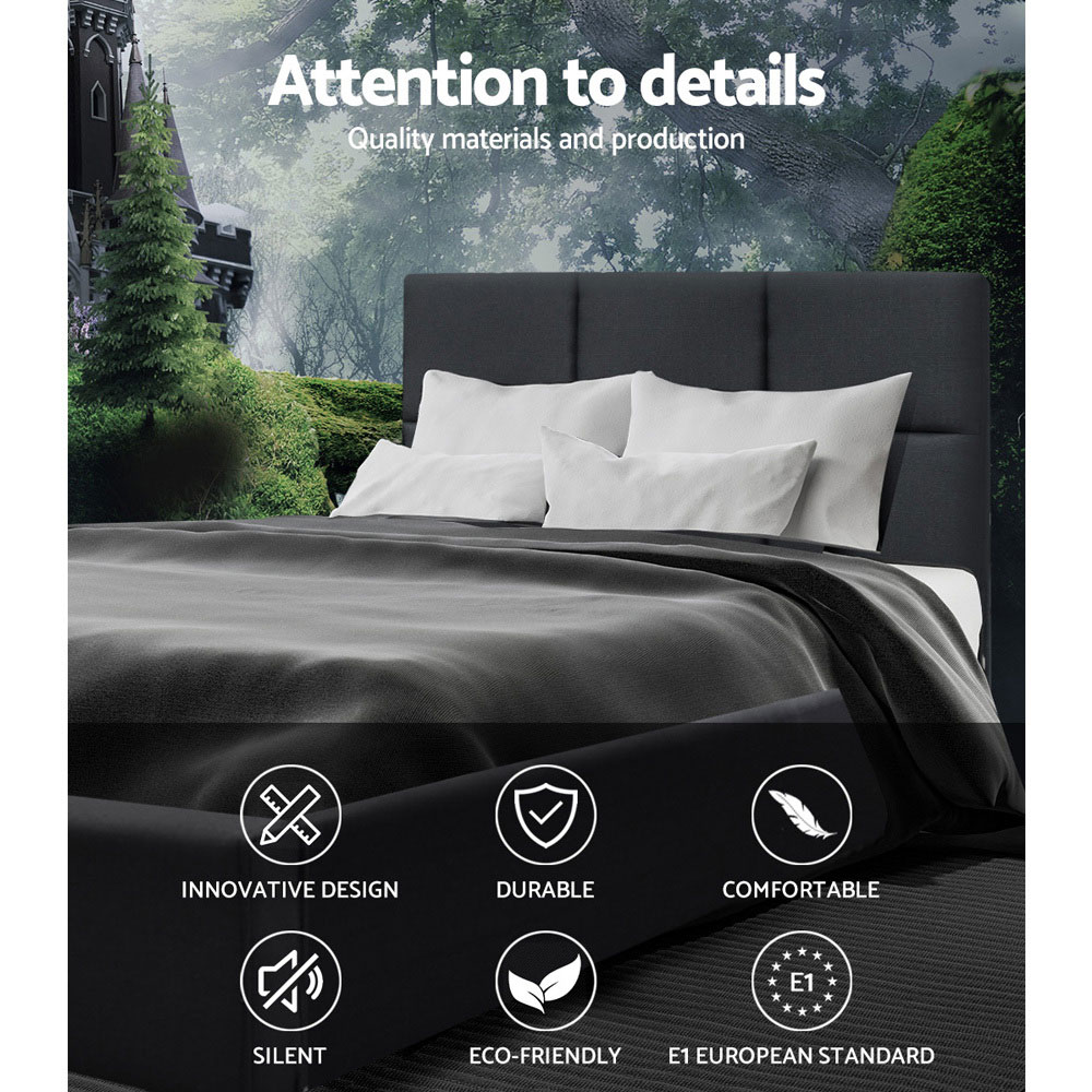 Fabric Bed Frame Tino Charcoal