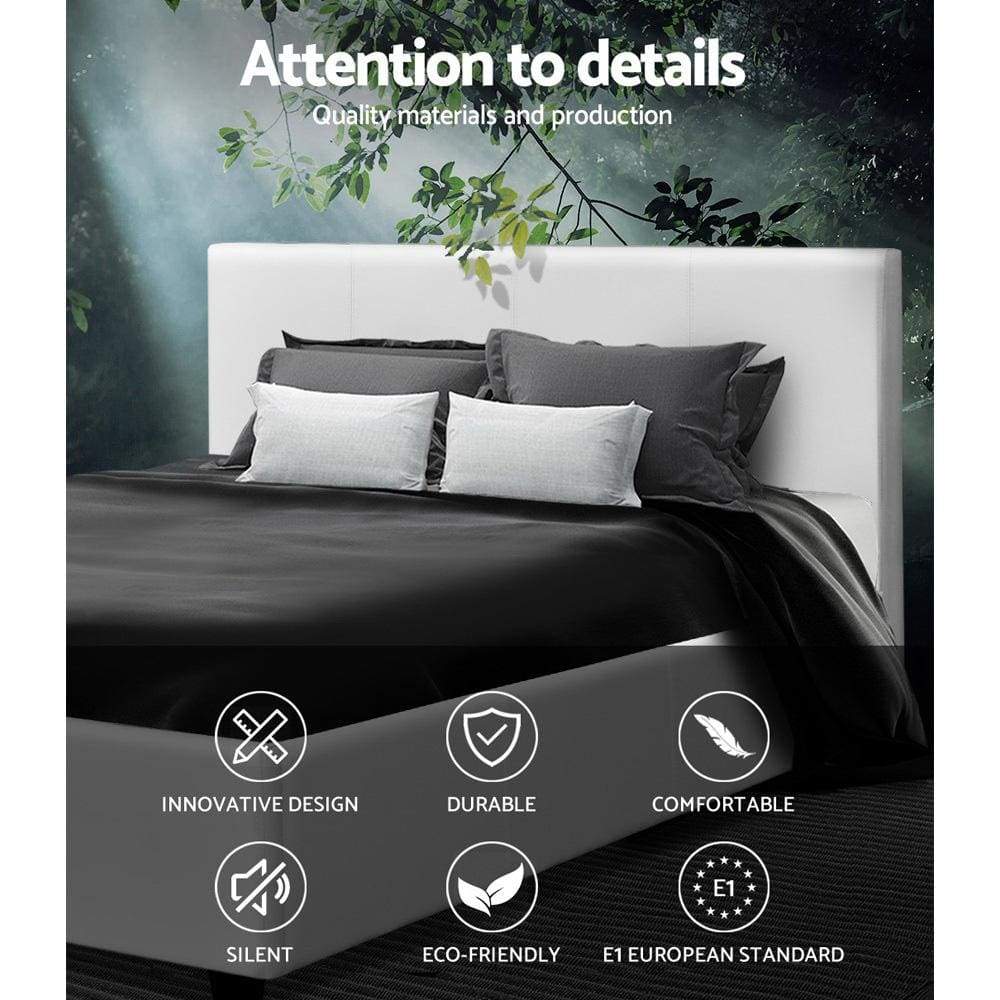 Leather Bed Frame Neo White