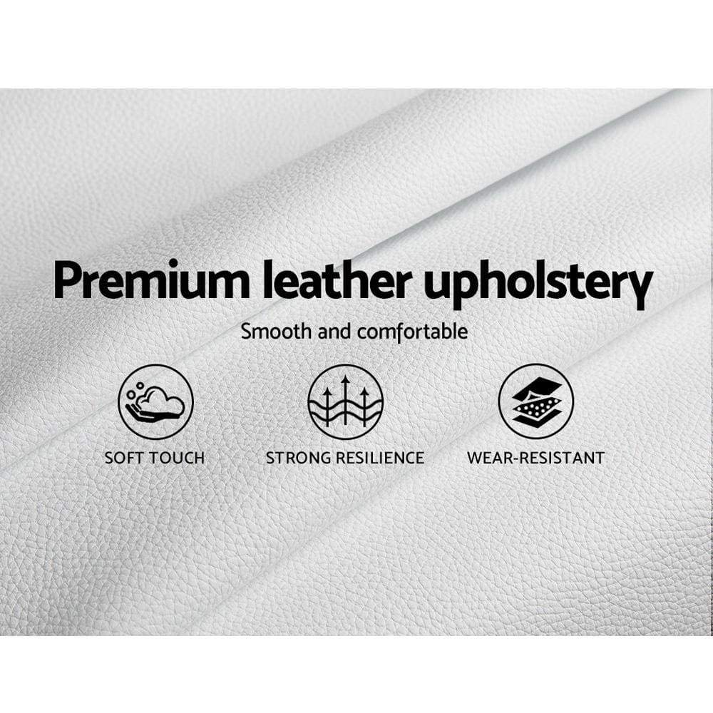 Leather Bed Frame Neo White