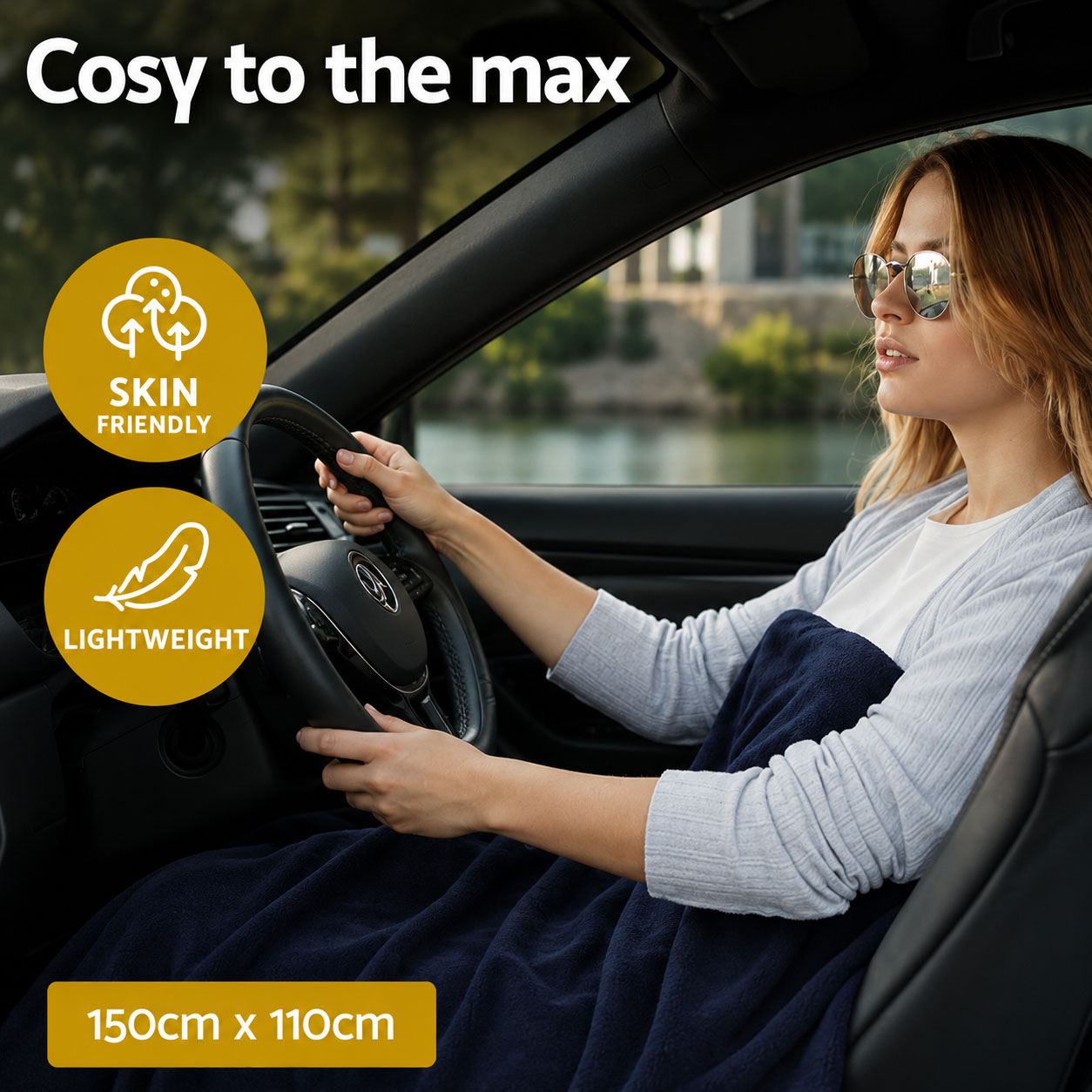 Car Camping Fleece Electric Throw Rug