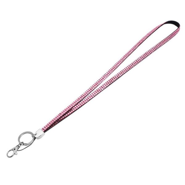 Lanyard Rhinestone Crystal Bling Cruise Travel ID Pink