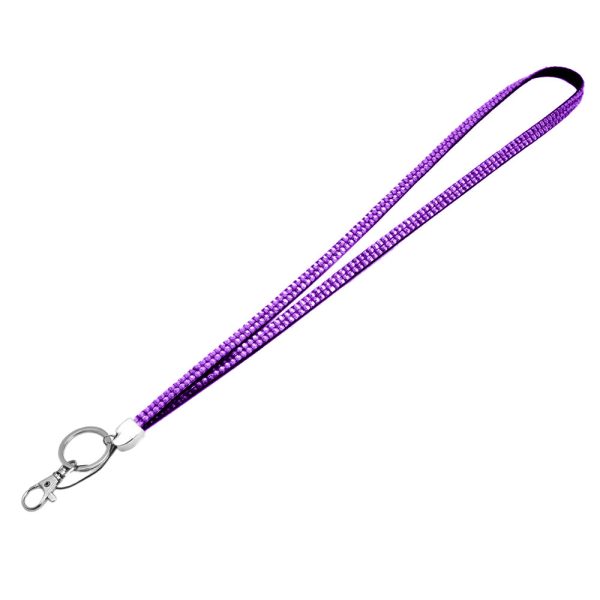 Lanyard Rhinestone Crystal Bling Cruise Travel ID Purple