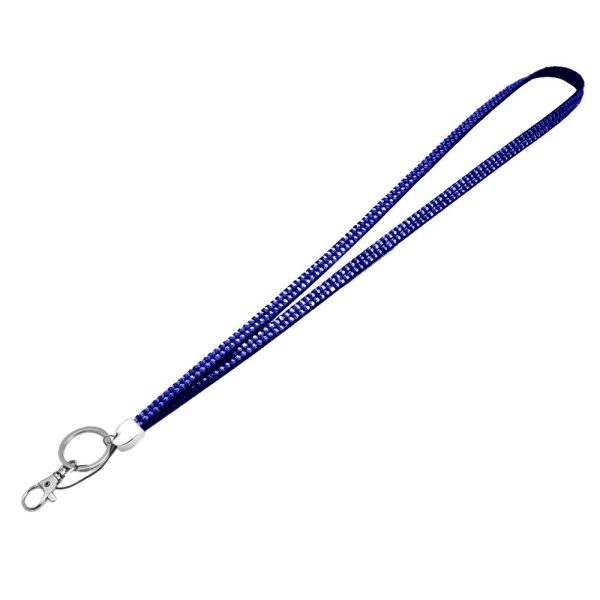 Lanyard Rhinestone Crystal Bling Cruise Travel ID Royal Blue