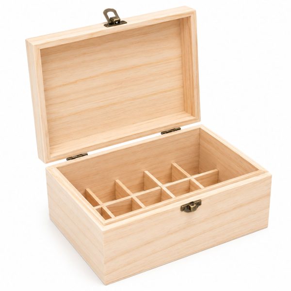 Essential Oil Wooden Storage Box 15 Compartments