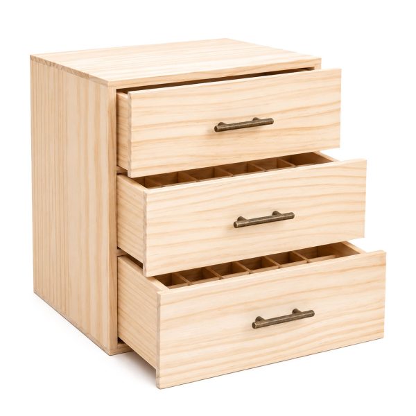 Essential Oil Wooden Storage Box 3 Tier 90 Compartments