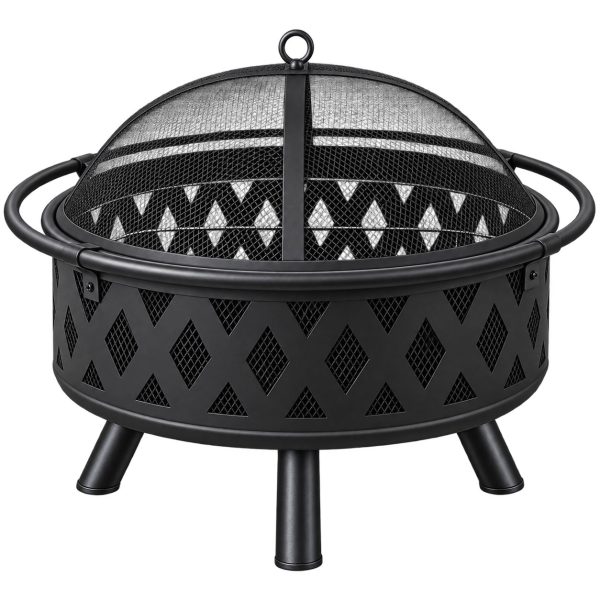 Fire Pit BBQ Table 3-in-1 82cm Round