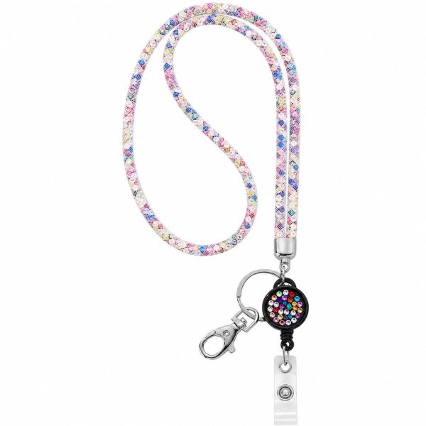 Lanyard Retractable Crystal Bling Cruise Travel ID Multicolour