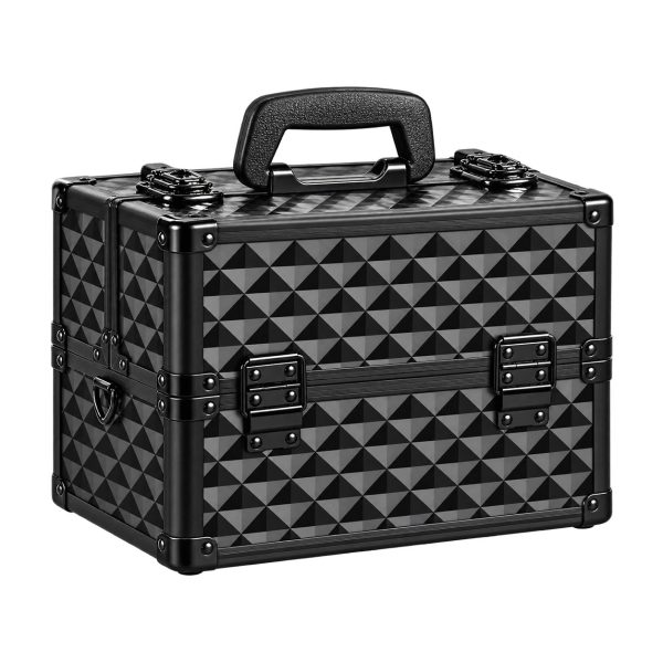 Makeup Case Organiser Travel Aluminium Black Diamond