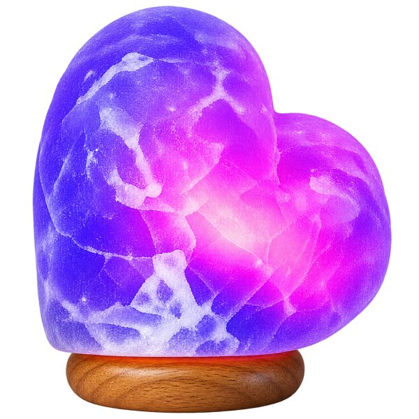 USB Colour Changing Himalayan Salt Lamp Heart