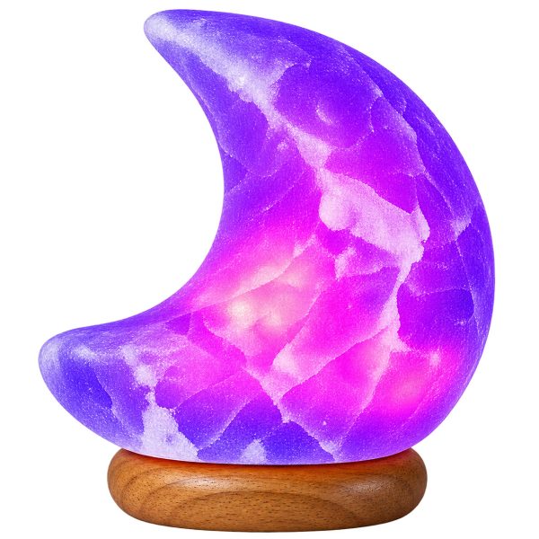 USB Colour Changing Himalayan Salt Lamp Moon