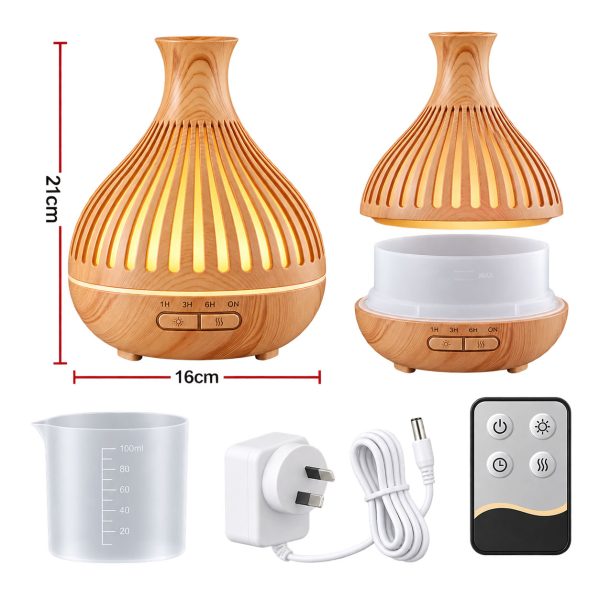400ml 4-in-1 LED Aromatherapy Oil Diffuser Light Wood Style 3