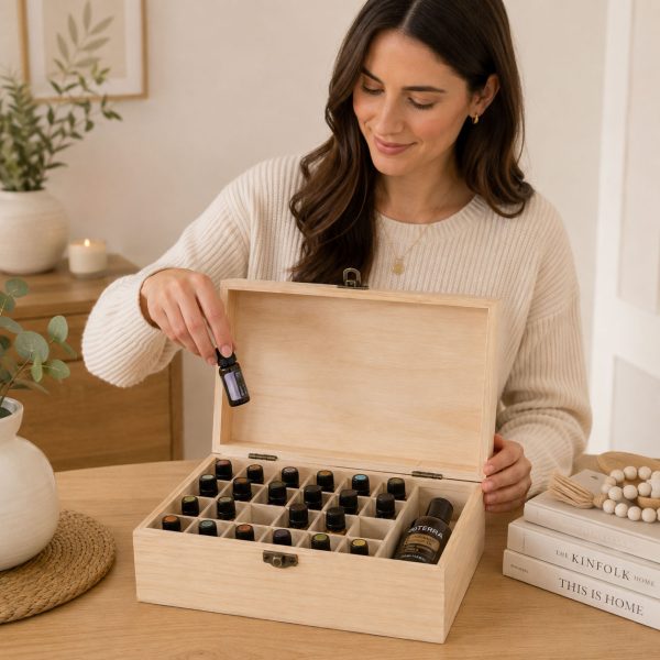 Essential Oil Wooden Storage Box 24 + 1 Compartments