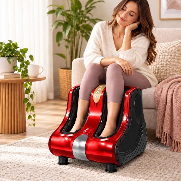 Foot & Calf Massager 360 Degree Air Compression Red
