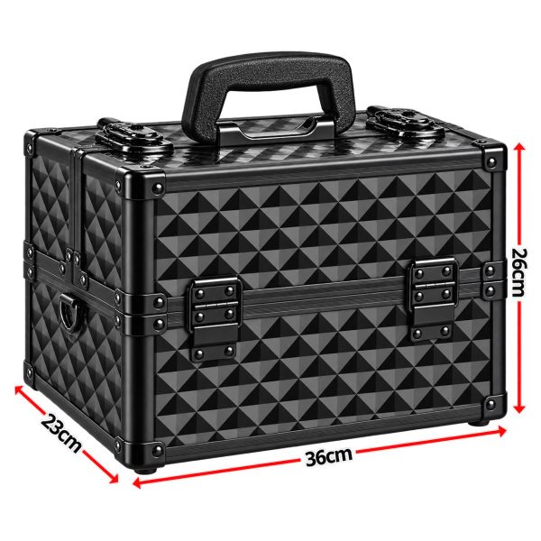 Makeup Case Organiser Travel Aluminium Black Diamond