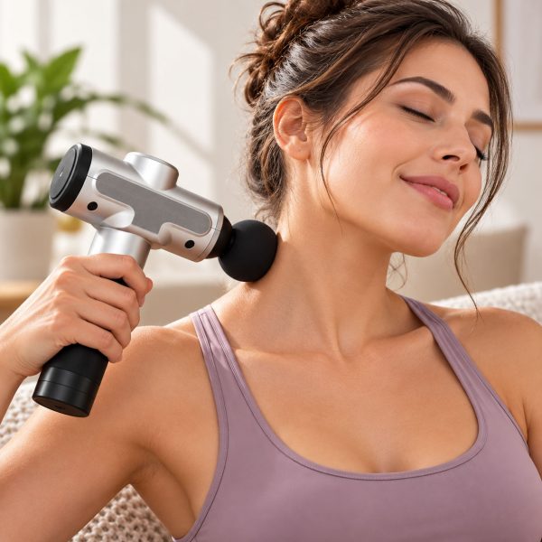 Massage Gun Deep Tissue 30 Speed 6 Head 2700 RPM Silver