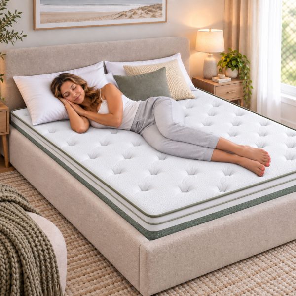 Mattress Pocket Spring Medium Firm Green Tea Mint Series Euro Top 20cm