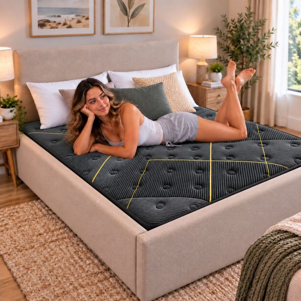 Mattress Pocket Spring Medium Firm Bamboo Charcoal Midnight Series Euro Top 35cm