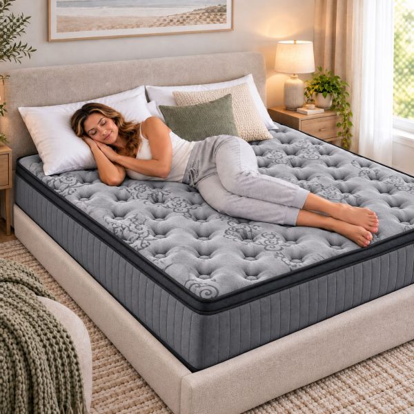 Mattress Pocket Spring Medium Firm 5 Zone Solene Series Euro Top 34cm