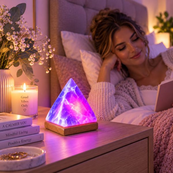 USB Colour Changing Himalayan Salt Lamp Pyramid